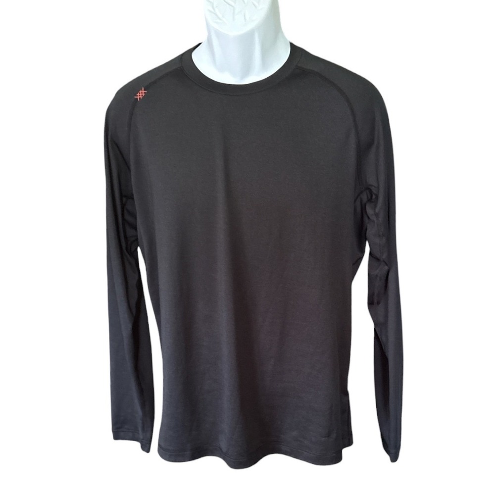 Rhone Black Long Sleeve Performance Athletic Shirt, Large, Casual Activewear